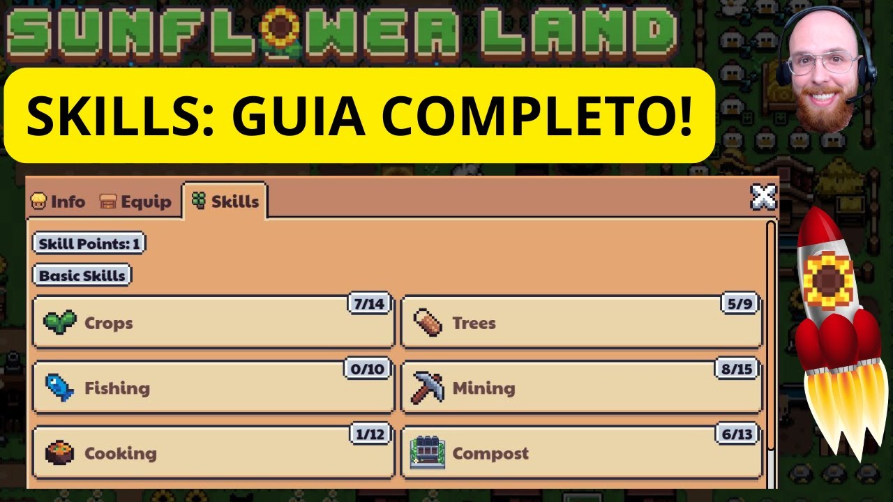 [SUNFLOWER LAND] SKILLS: GUIA COMPLETO! DIÁRIO DO FAZENDEIRO 134