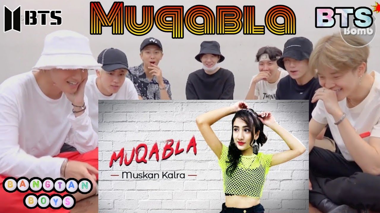 BTS REACTION VIDEO ON BOLLYWOOD HIT SONG DANCE COVER ( MUQABLA ) FT. BTS •