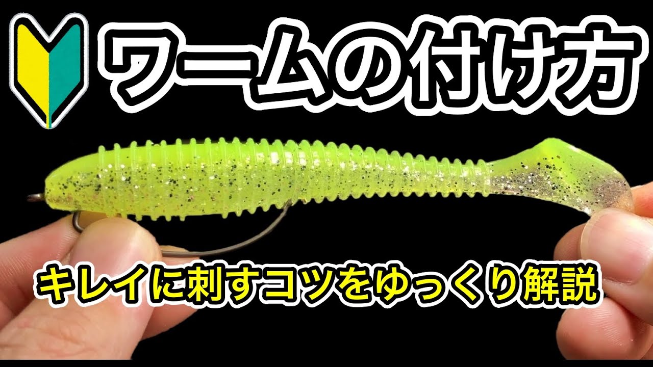 ワームの付け方をゆっくり解説【オフセットフック初心者向け】