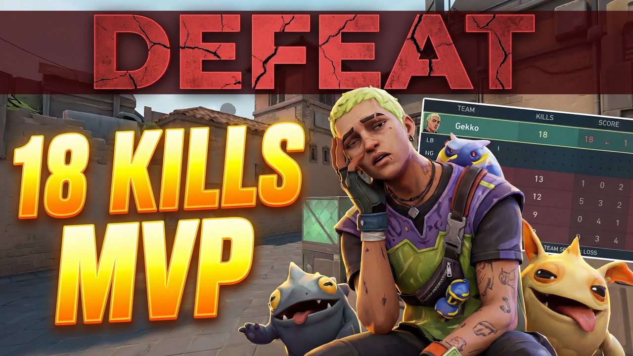 GEKKO MVP (18 KILLS) | Когда ты тащишь, но команда нет... 😭 | VALORANT UNLUCKY LOSS