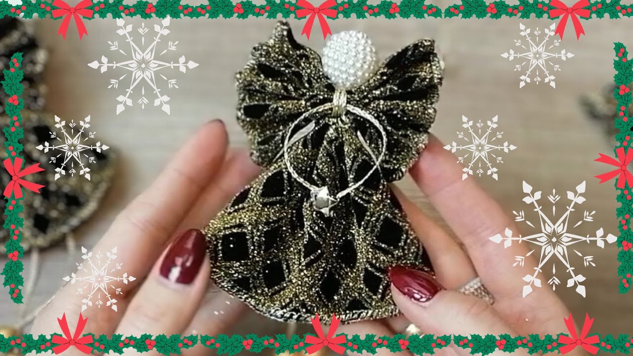 D.I.Y. Christmas Ornament Luxury Velvet Christmas Angel From Wired Ribbon