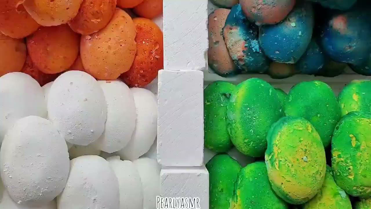 MULTICOLOR YIN YANG GYM CHALK EGGS + PGC CRUMBLE-ASMR