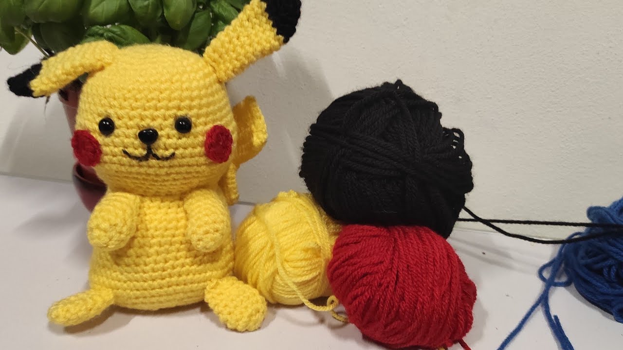pikachiu POKEMON amigurumi italiano - saltatI giri 1 e 2: CERCHIO MAGICO 6 MB, 6 AUMENTI