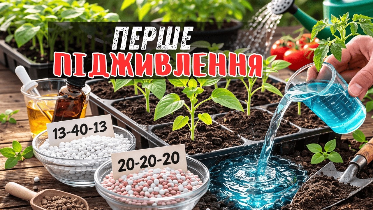 Коли робити перше підживлення розсади? Показую ТРИ правильні варіанти.