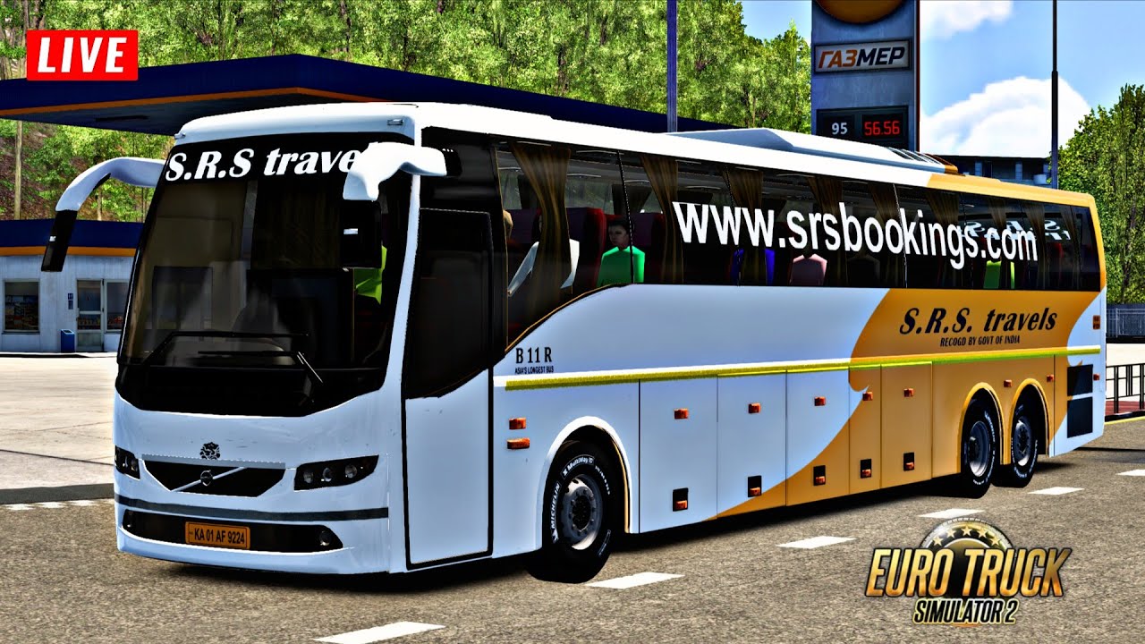 Indian AC Coach Bus Driving ETS2 LIVE SRS TRAVELS Gameplay With Steering Wheel