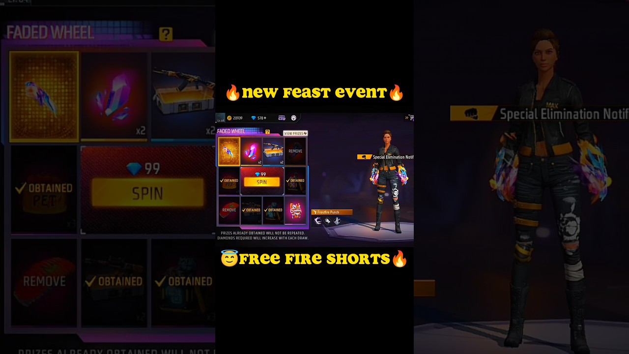 Free Fire Faded Wheel Me Kitna Diamond Lagega | Spin Fist Frostfire Punch FF Free Fire New Event