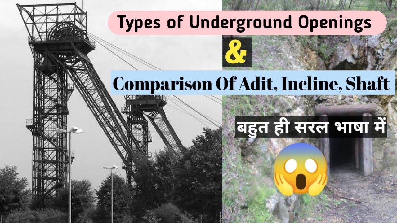 Types of underground opening/ Comparison between Shaft,Adit, & Incline || In Hindi || Mining Mantra
