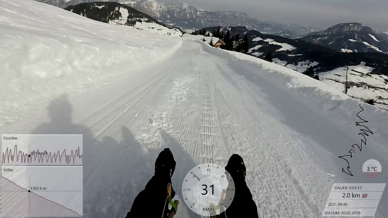 Rodeln am Lanerk&ouml;pfl in Niederau in der Wildsch&ouml;nau 20.02.2019