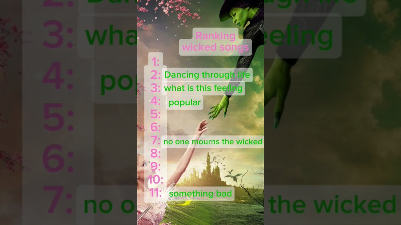 Ranking wicked songs #wicked #wickedmusical #musical #theatre #wickedthemusical #arianagrande