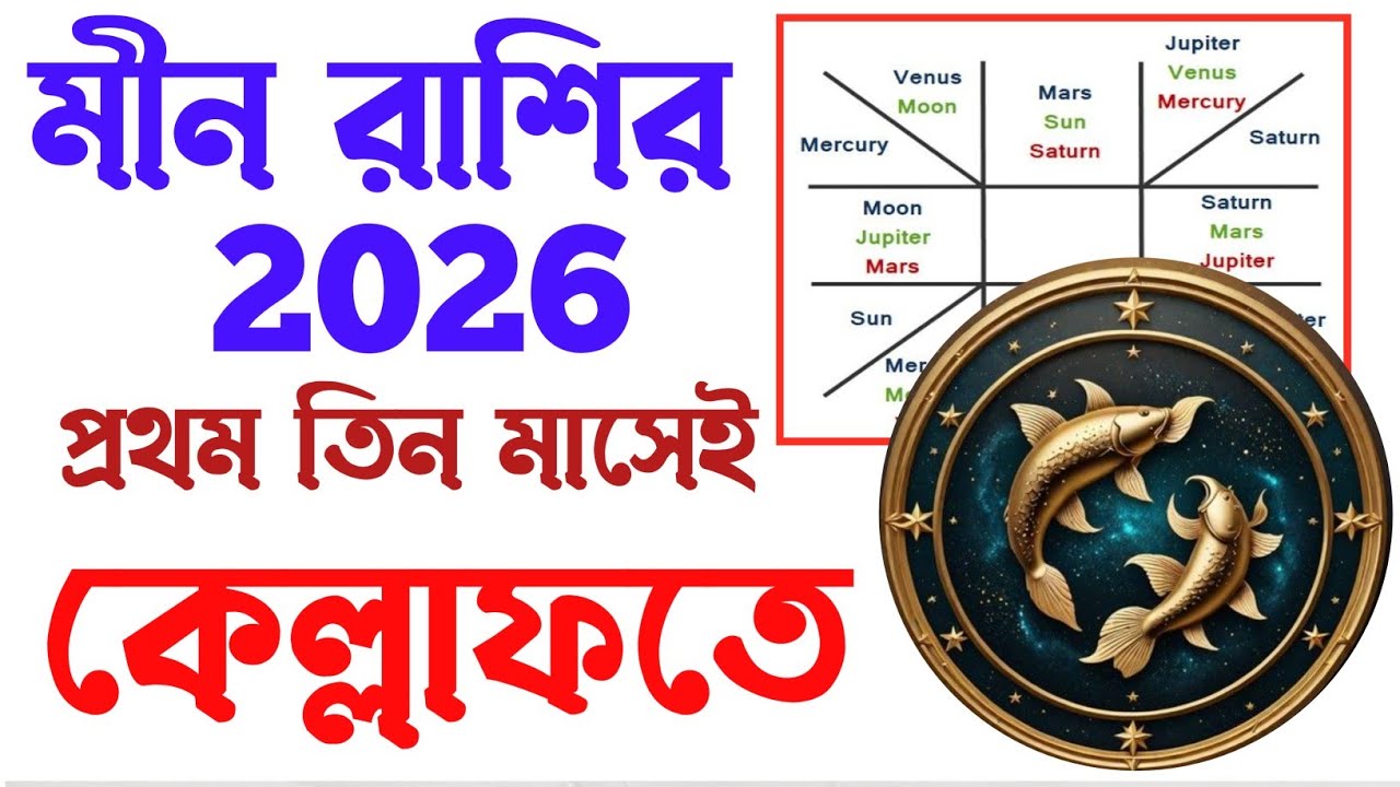 মীন রাশি 2026 এর প্রথম তিনমাসে কেল্লাফতে, আসবে অধিক লাভ |meen rashi bangla 2026 rashifal | #pieces
