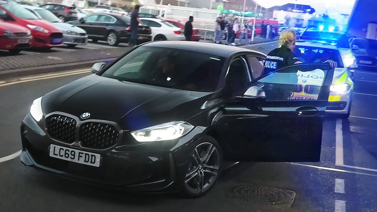 Policewoman in Undercover BMW M135i SHUTS DOWN Huge Beach Convoy