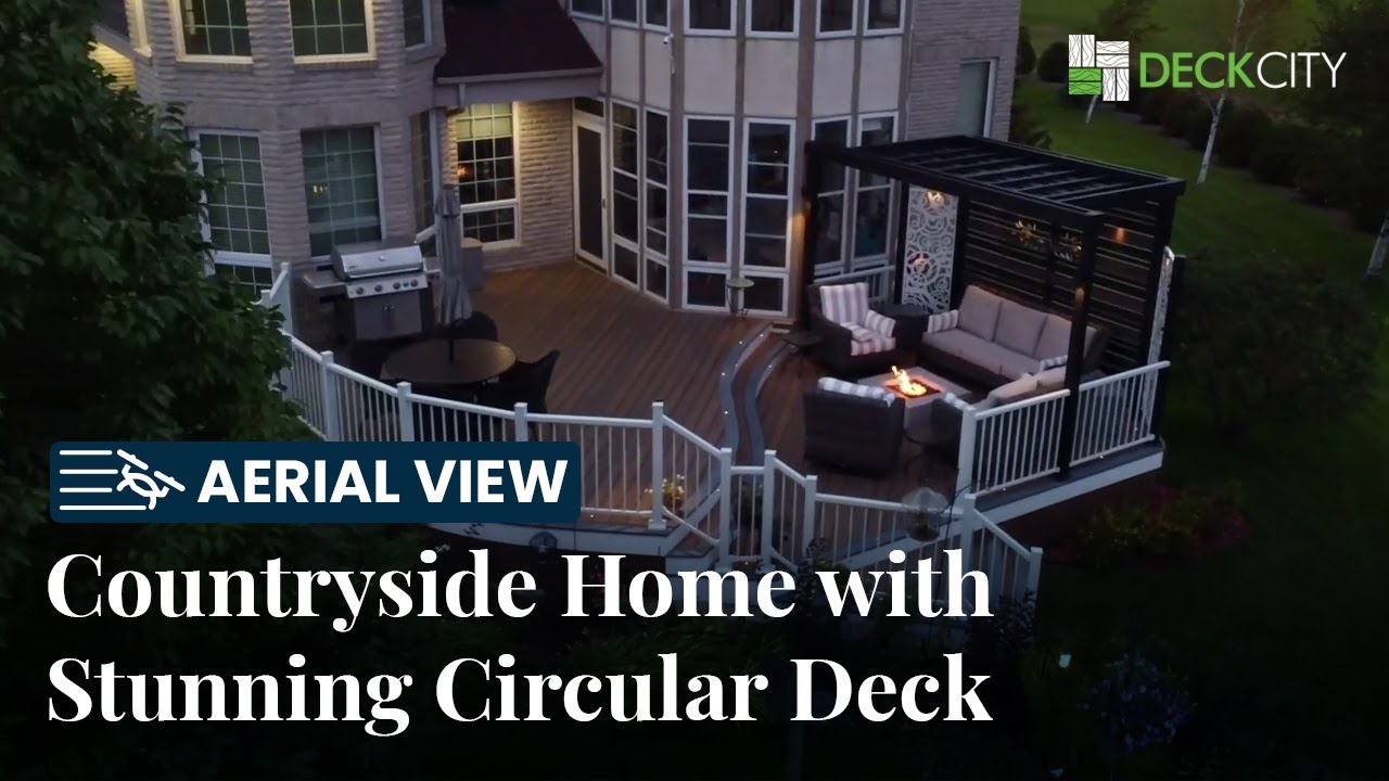 Aerial Tour of a Stunning Circular Deck | Premier Deck Builder | Deck City Winnipeg