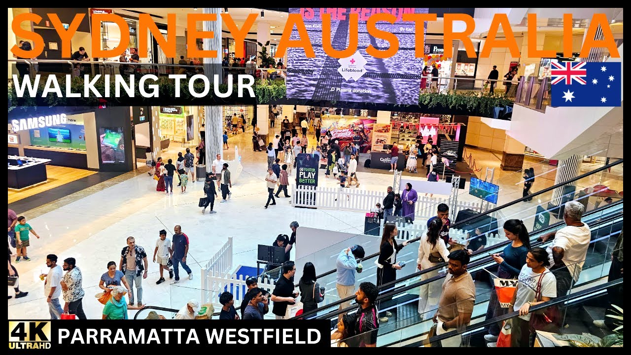 SYDNEY AUSTRALIA VIRTUAL WALKING TOUR | Inside Parramatta Westfield | 4K UHD