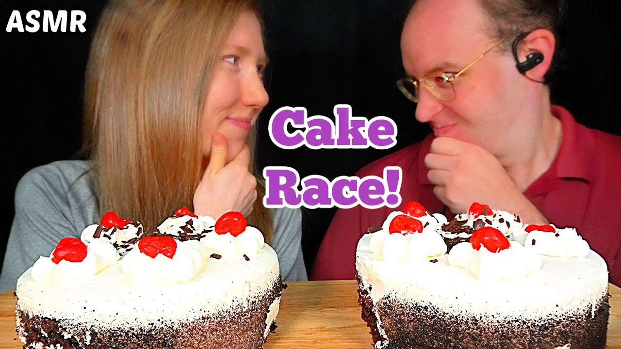 ASMR CAKE RACE MUKBANG (No Talking) EATING SOUNDS