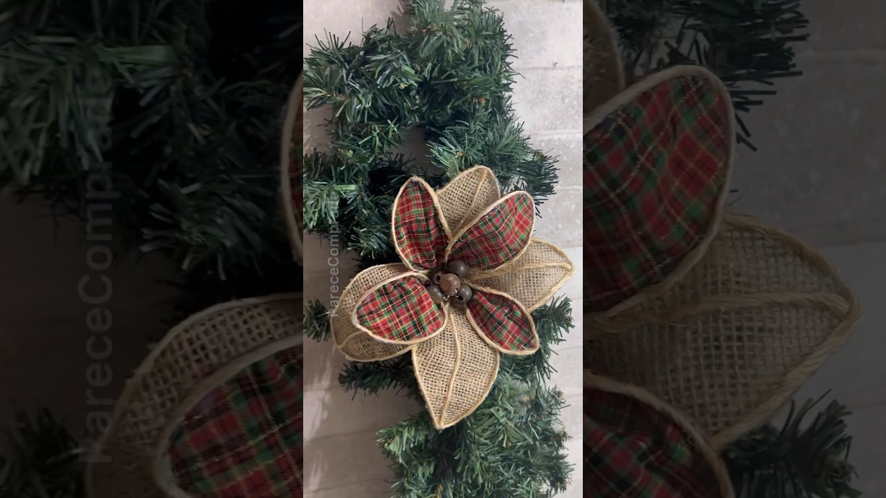 DIY : flor natalina ! Muito F&aacute;cil #diy #xmas #decoracaonatalina #ideiaincrivel  #decoracaodenatal