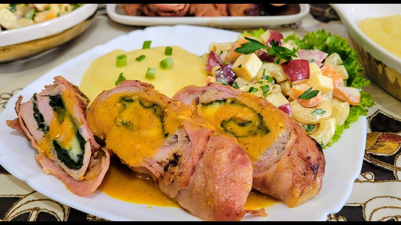 CENA COMPLETA  Medallones de cerdo en salsa de mandarina #cenanavideña #cena