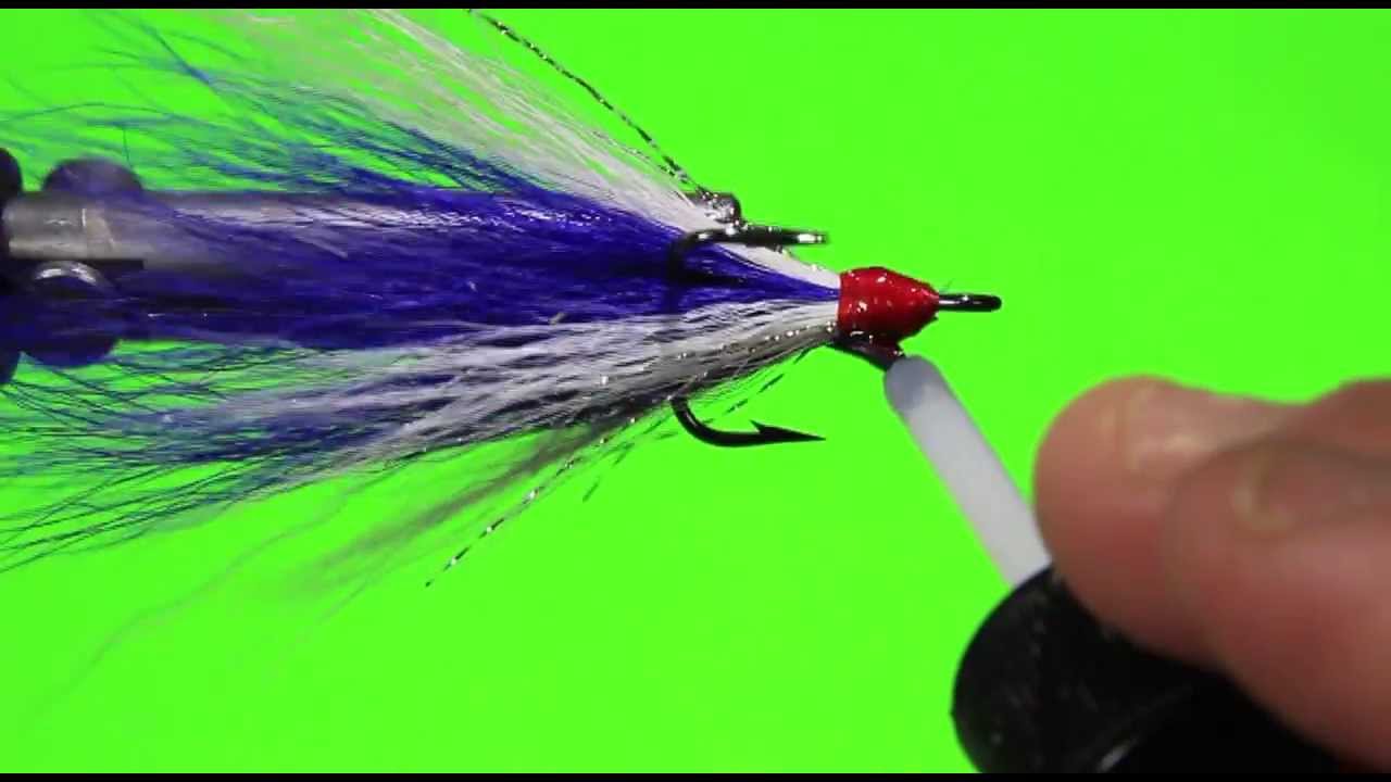 Purple White and Silver Flashabou Dressed Treble Hook
