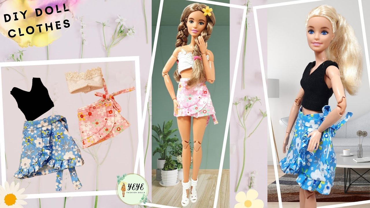 Minifalda cruzada con top para Barbie😃ROPA PARA MUÑECA🌹DIY#12 #barbie #barbieclothes