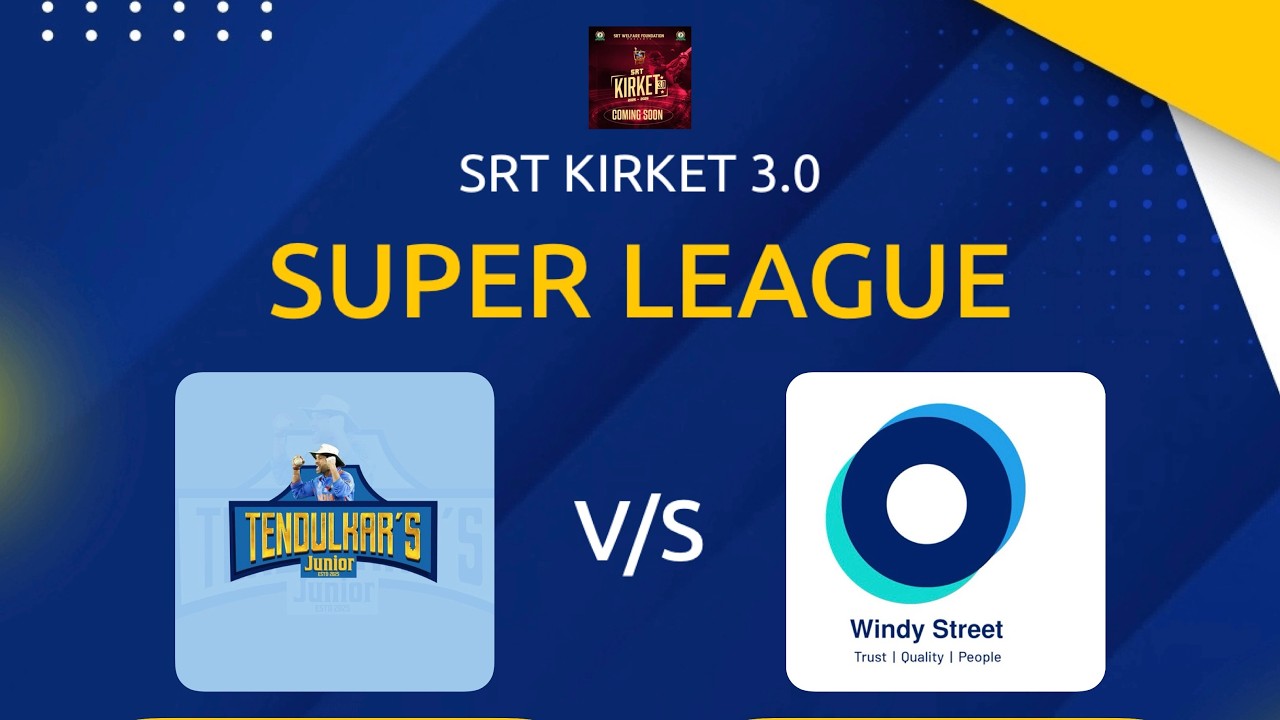 SRT KIRKET 3.0- TENDULKARS JUNIOR vs WINDY STREET #cricheroes #cricket #notification #cricketlive