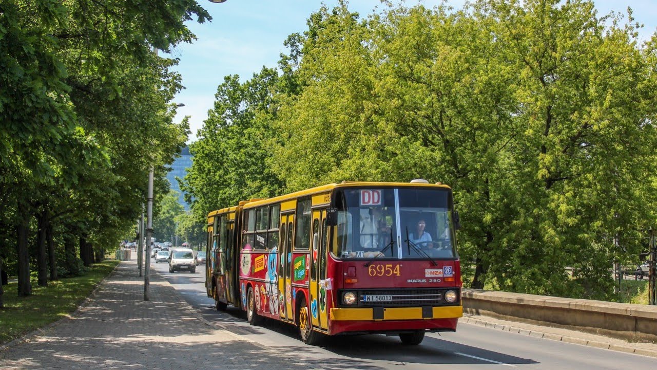 Przejazd: Ikarus 280.37 #6954 MZA Warszawa - Linia DD