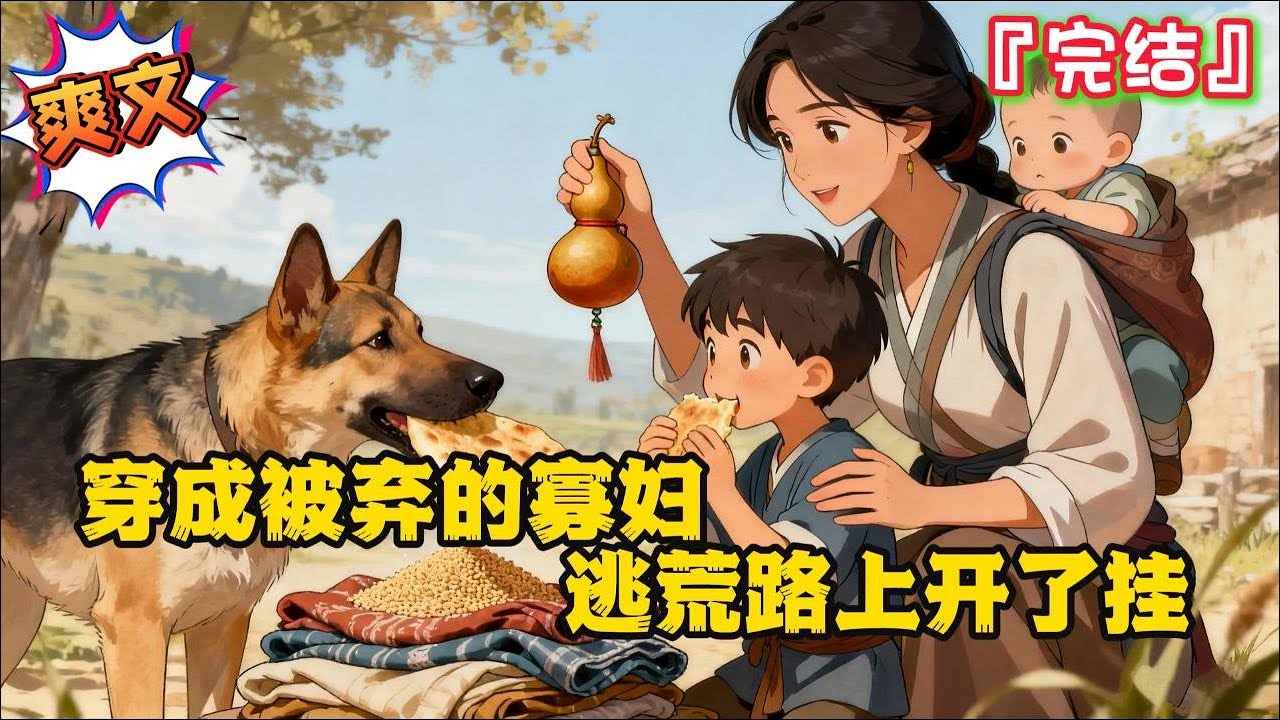 完结《穿成被弃的寡妇：逃荒路上开了挂》叶宁宁穿越成了被丢弃的寡妇， 身上背个娃，手上牵个娃奔走在逃荒的路上。没粮少物不怕，她有神器“小葫芦”…  #逃荒 #种田 #古代言情 #系统 #穿越 #家长里短