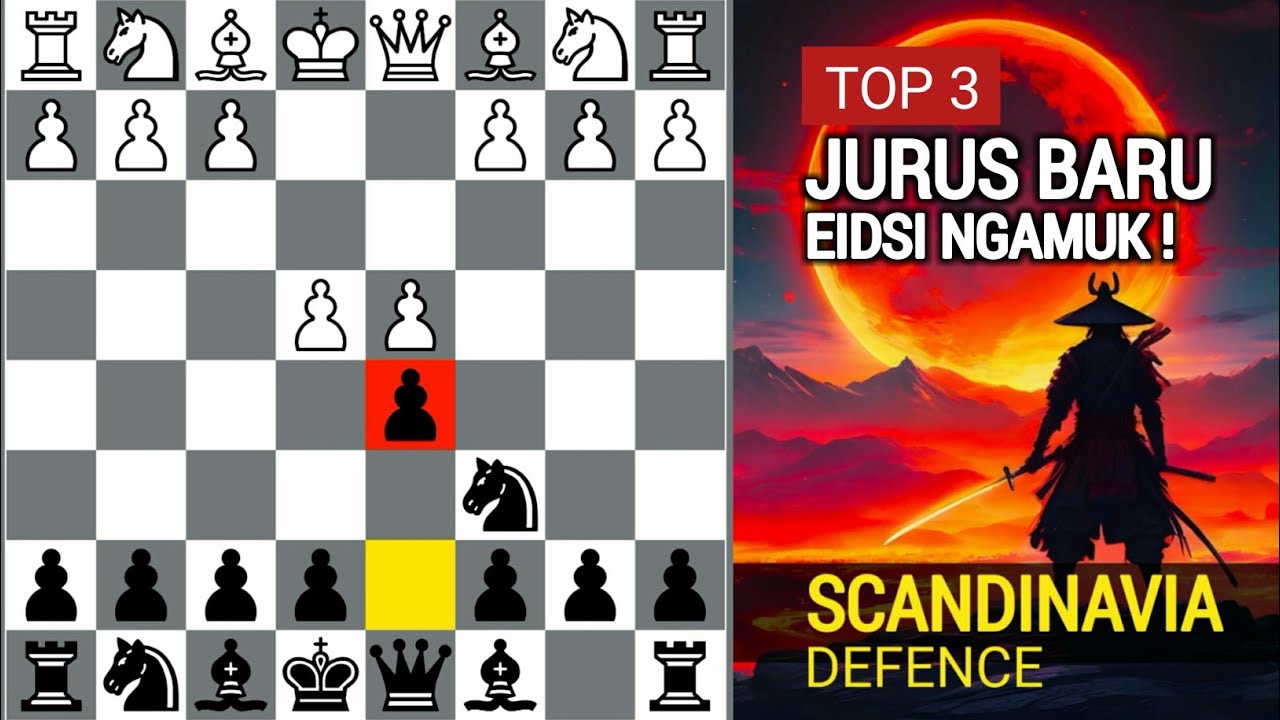 MANTAP BETUL ‼️ TOP 3 JEBAKAN CATUR HITAM TERBAIK  | Scandinavian defence