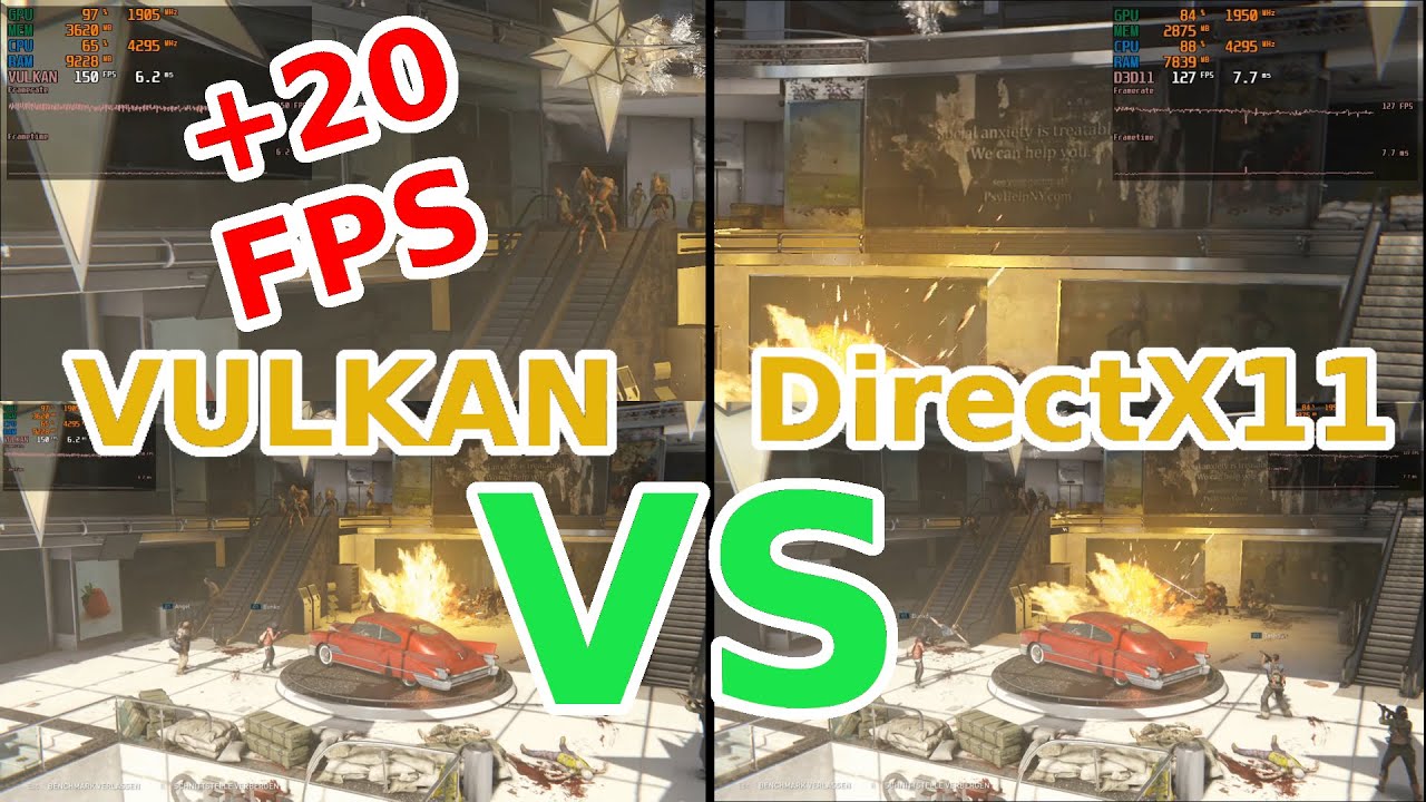 DX11 VS VULKAN API - World War Z +20 FPS -Benchmark Hardware - i5-9600KF - DDR4
