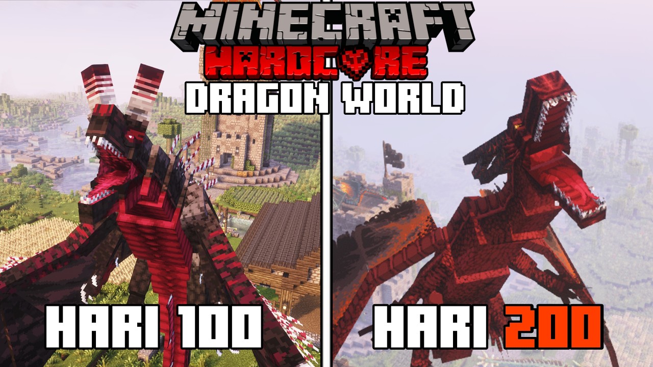 200 HARI MINECRAFT HARDCORE DRAGON WORLD