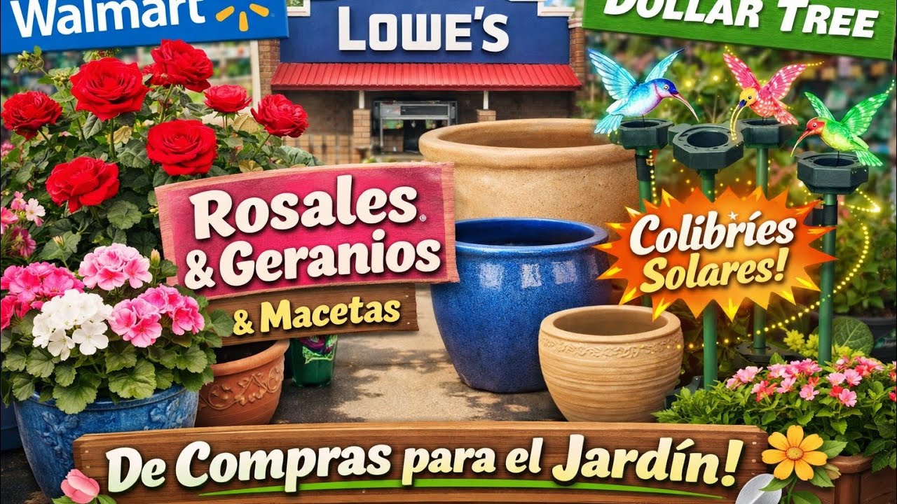 Compras en Walmart, Lowe&rsquo;s y Dollar Tree 🌸🌿 | Rosales, Geranios y Colibr&iacute;es Solares 