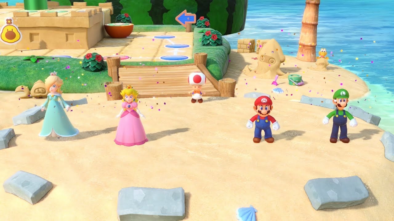 Super Mario Party #3 Megafruit Paradise Rosalina vs Peach vs Mario vs Luigi