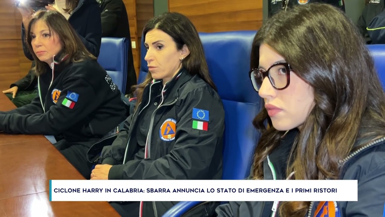CICLONE HARRY IN CALABRIA: SBARRA ANNUNCIA LO STATO DI EMERGENZA E I PRIMI RISTORI