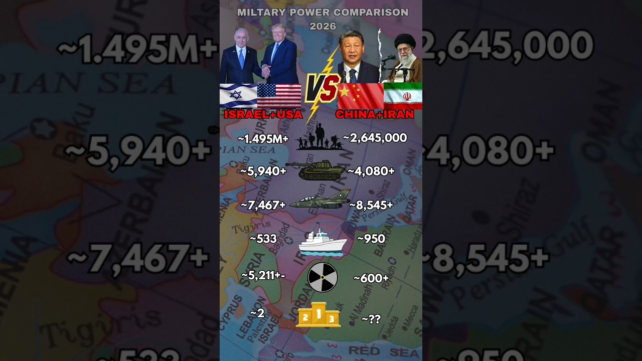 China and Iran vs Usa and Israel Military Power 2026