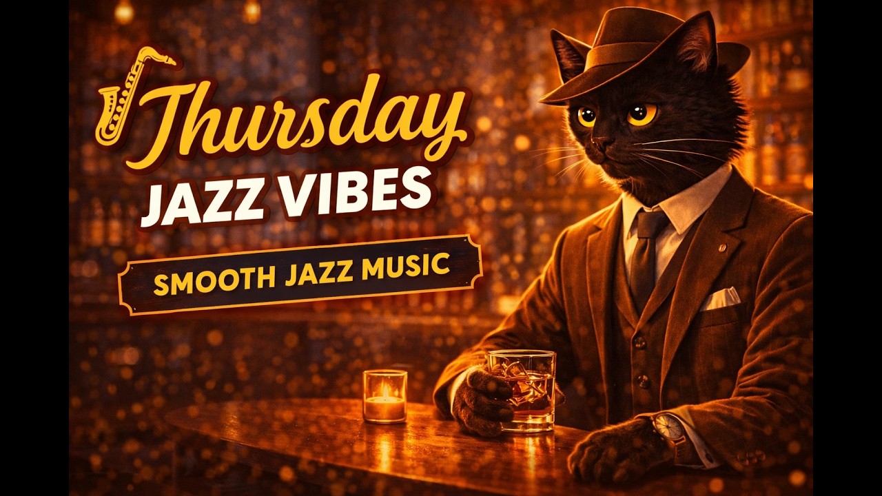 Thursday Night Jazz Cat 🥃 Smooth Lounge Jazz for Relaxing, Studying & Late Night Focus