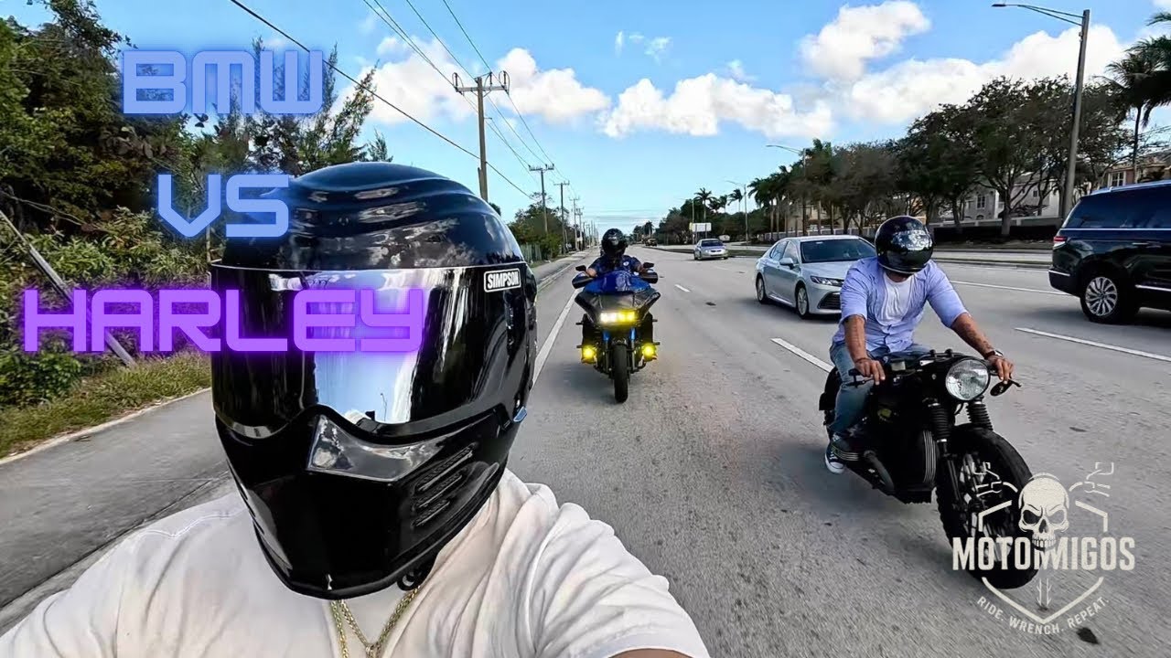 BMW R100/7 против Harley Boys! Винтажный мотоцикл подъезжает к Дания-Бич 🔥🤘🏽 Видеоблог 26