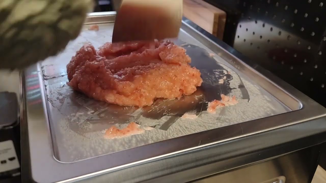 Strawberry hibiscus tea sorbet on my new anti-griddle