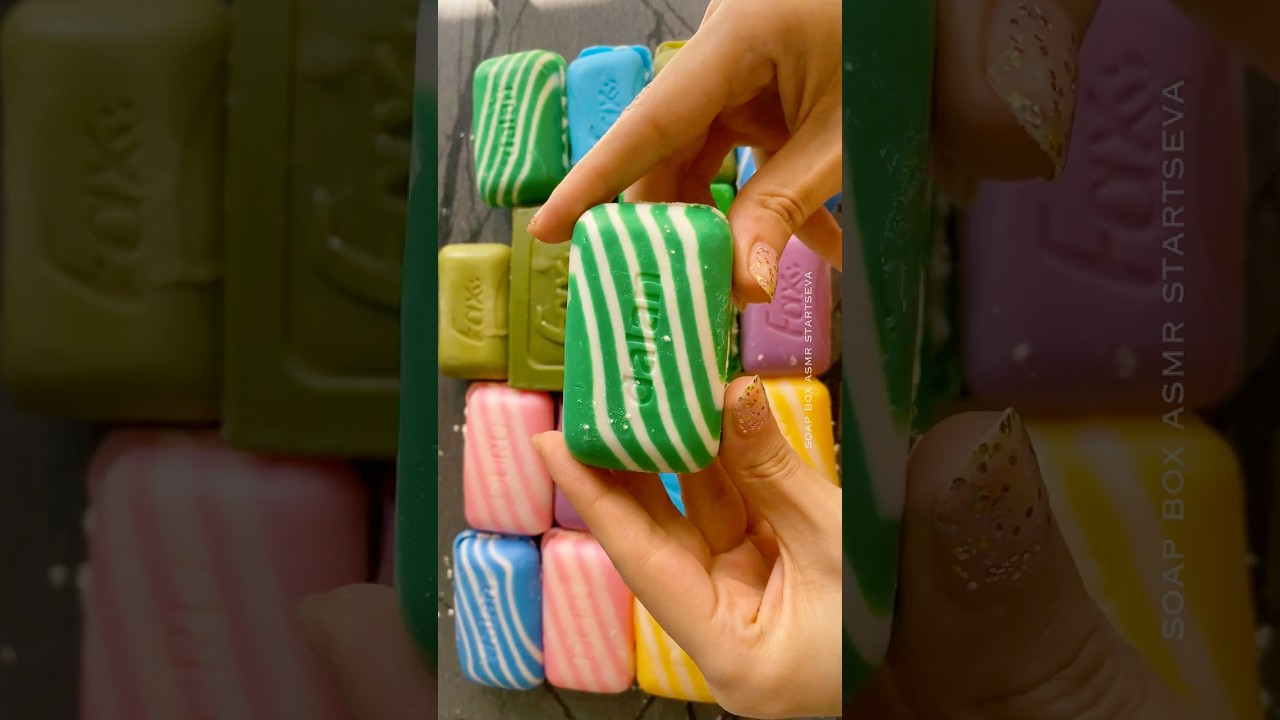 Crushing soap boxes with cornstarch ASMR! #soapboxes #soapboxeswithstarch #satisfying