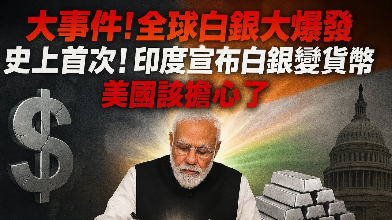 大事件！全球白銀大爆發史上首次！印度宣布白銀變貨幣，美國該擔心了                                    #黄金 #白银 #避险资产 #大宗商品 #贵金