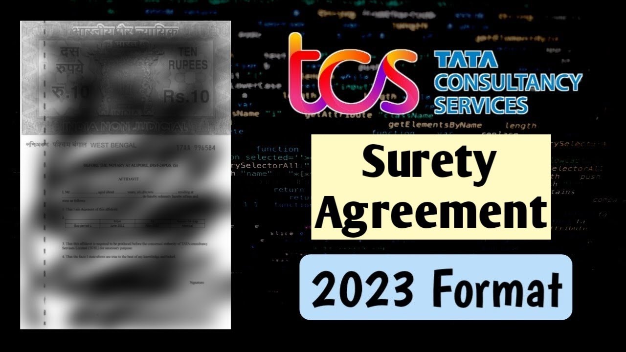 TCS Surety Agreement| how to make a surety agreement for TCS 2023 | TCS agreement guidelines 2023