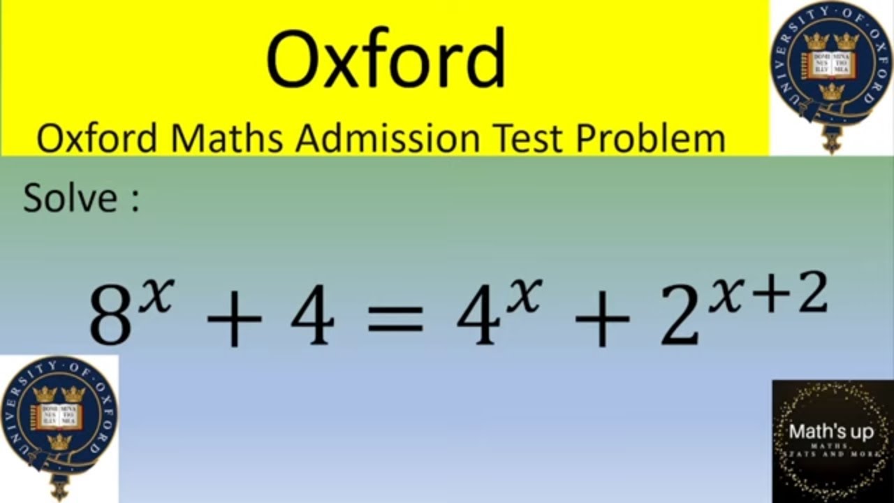 Oxford Entrance Test: an exponential equation to solve