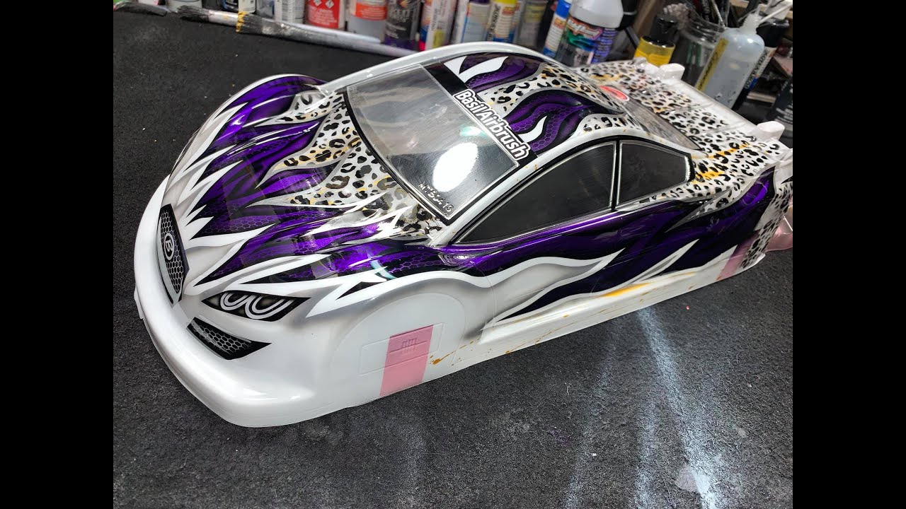 Rc body shell custom airbrush painting . 1/10th rc car