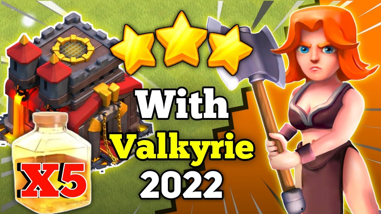 Th10 Valkyrie Attack Strategy 2022 | Valkyrie + 5x Healing Spell Attack Clash of Clans | MG Legend