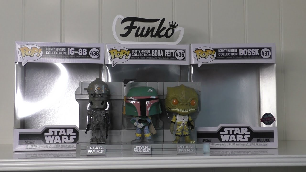 FUNKO POP - BOUNTY HUNTER COLLECTION - MY FIRST THREE - FUNKO EUROPE - BOBA FETT - IG-88 - BOSSK