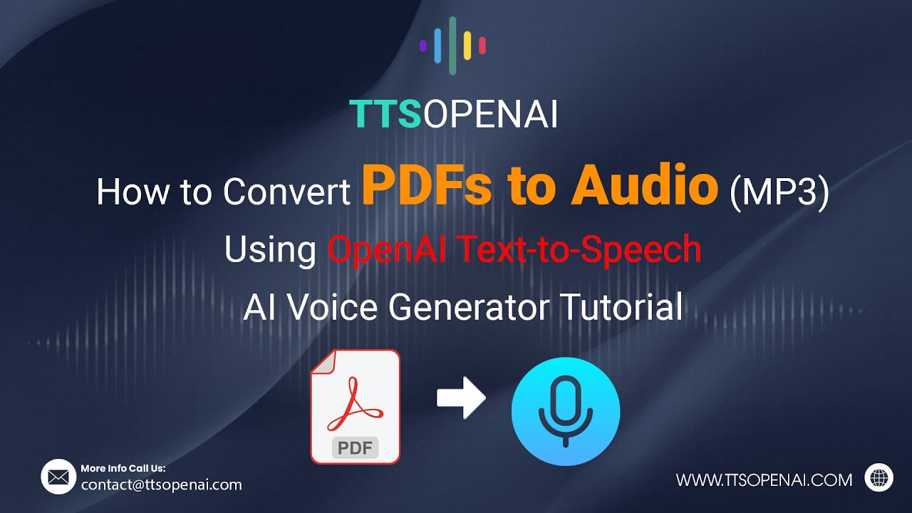How to Convert PDFs to Audio ( MP3 ) with OpenAI Text-to-Speech | Easy AI Voice Generator Guide