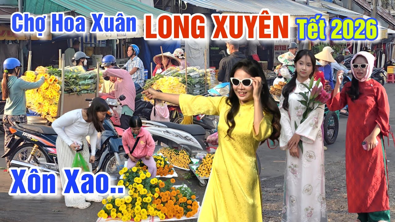 XÔN XAO CHỢ HOA TẾT LONG XUYÊN 2026 - HOA KIỂNG XUỐNG PHỐ ĐÓN XUÂN BÍNH NGỌ