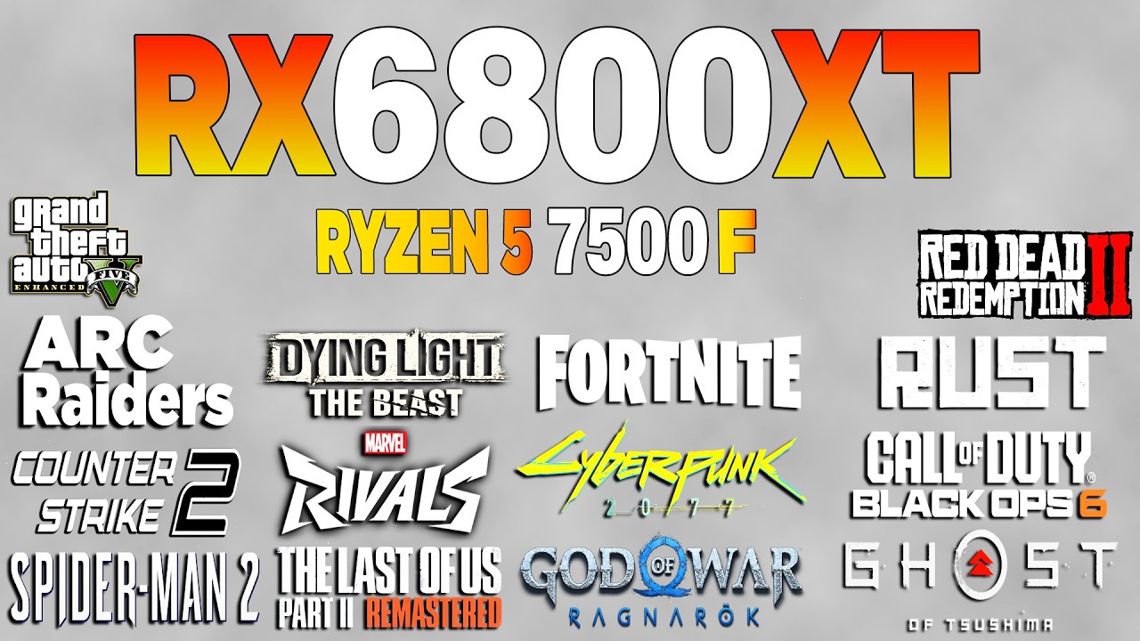 RX 6800 XT + Ryzen 5 7500F - Test in 16 Games 1440p (2026)