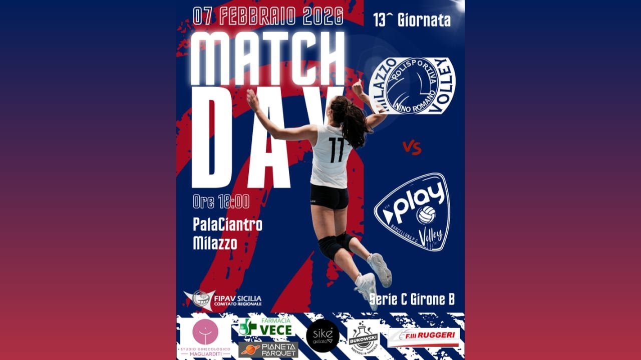 Serie C/f, 13^ Giornata: Nino Romano Milazzo - Play Volley Barcellona