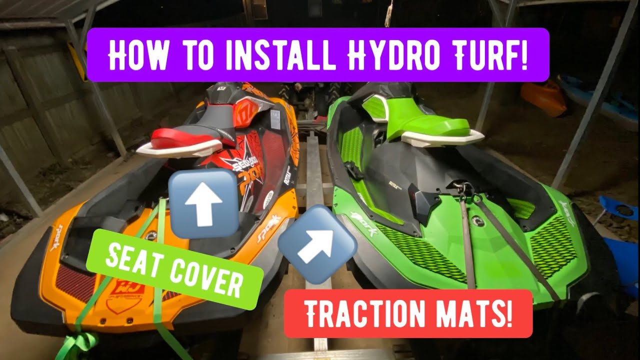 Hydro Turf traction mat and seat cover install on a pair of Seadoo Sparks!
