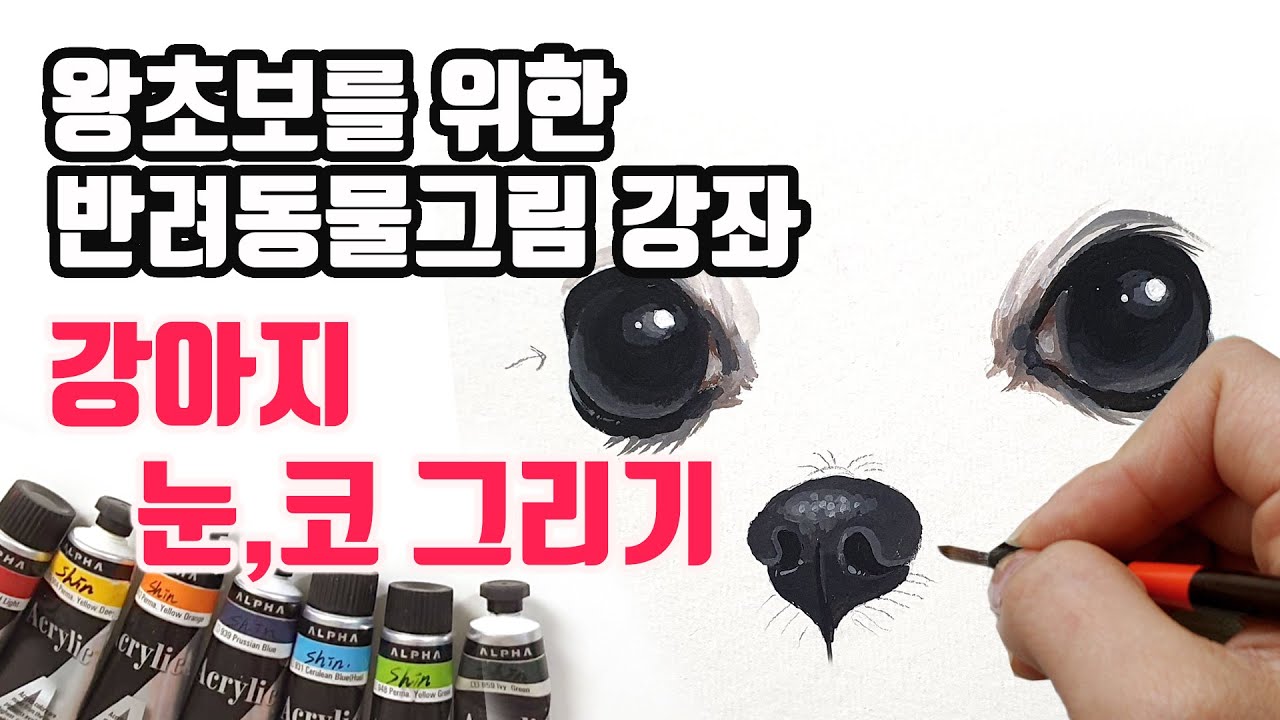 반려동물그림 강아지 눈그리기! 아주 자세하게 설명해드립니다. 저를 따라서 그려보세요! 강아지그림/강아지그리기/반려동물초상화