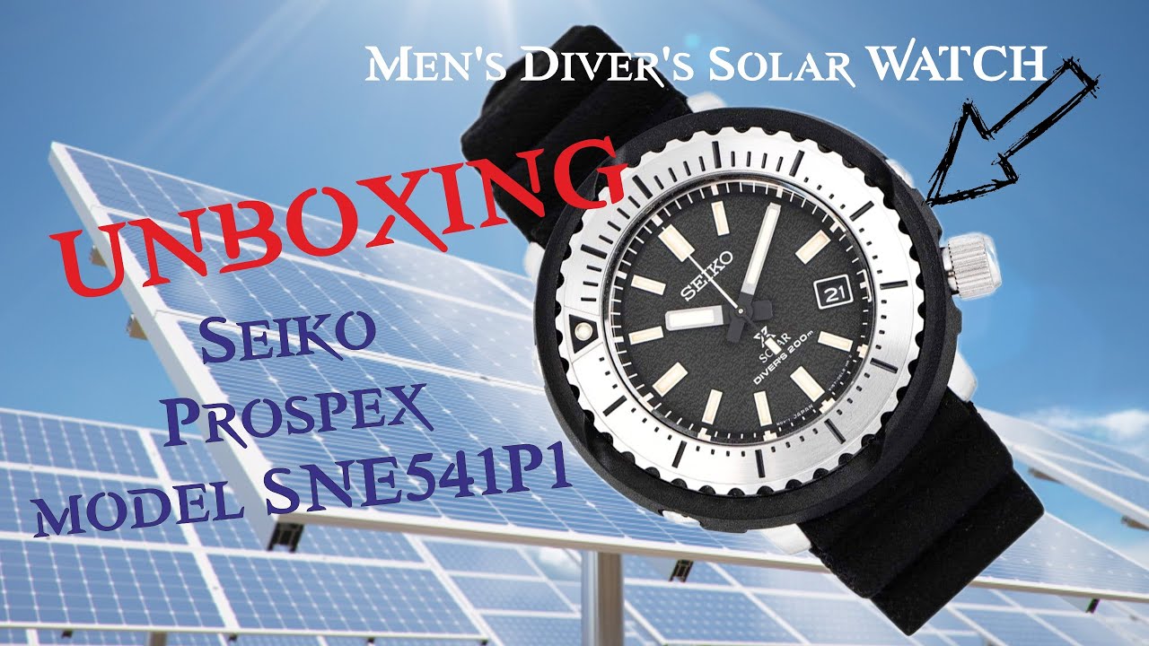 Seiko Prospex Men's Diver's Solar model SNE541P1, black-silver, UNBOXING, 4K