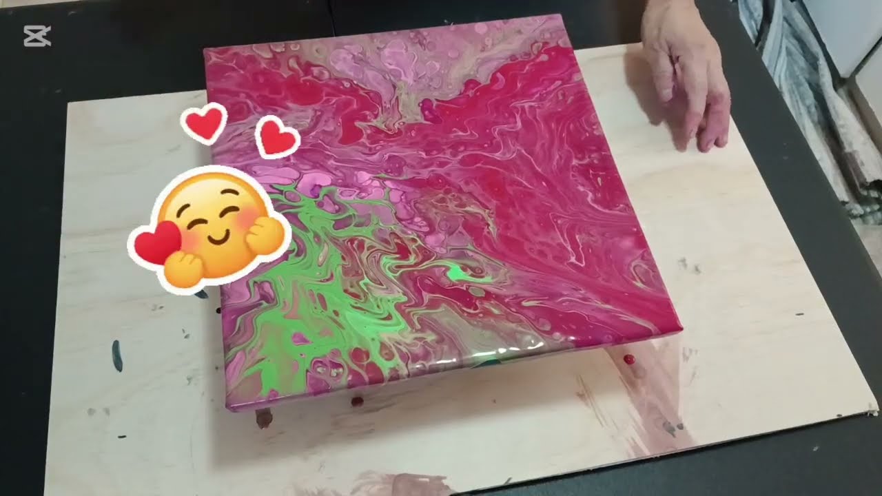 I use the old canvas to make a new acrylic  painting 